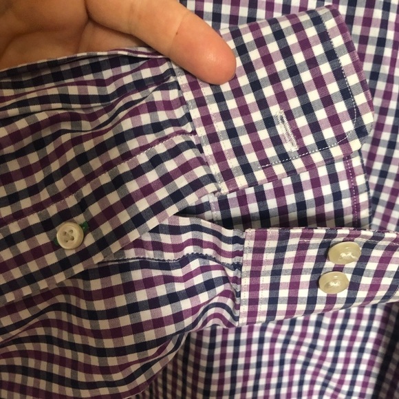 Tommy Hilfiger Blue and Purple Checked Button Down Shirt Large - Picture 4 of 6